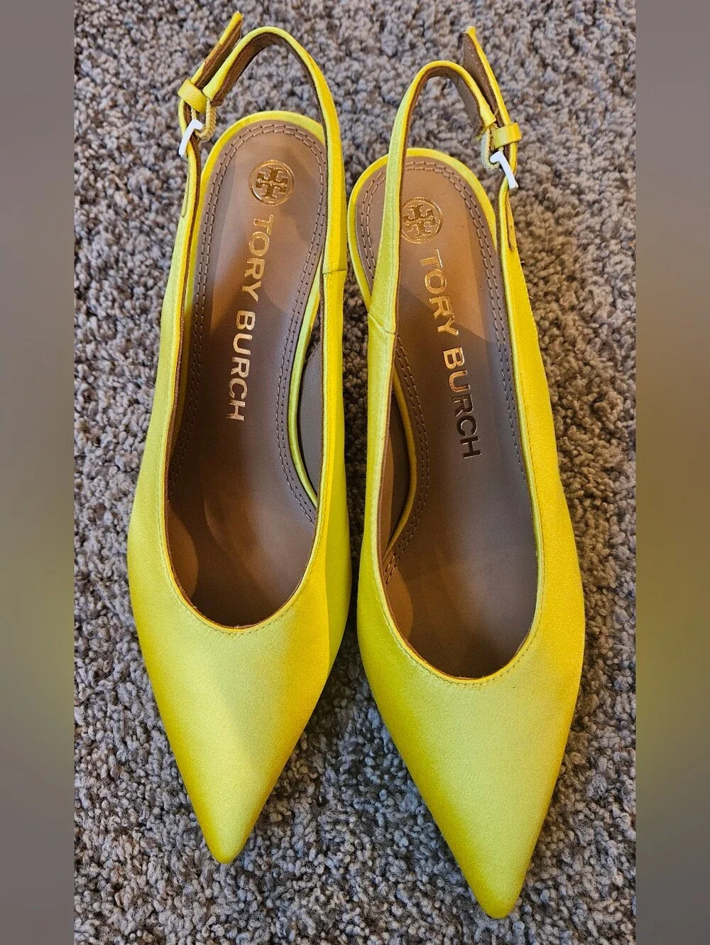 Tory Burch | Yellow Pointed Slingback Pumps | Size 7.5